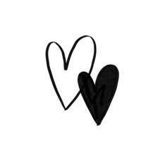 a black background with two hearts on it